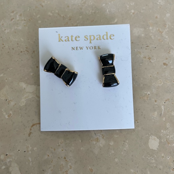 kate spade Jewelry - Kate Spade black bow studs